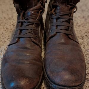 John Varvatos Dark Brown Leather Boots